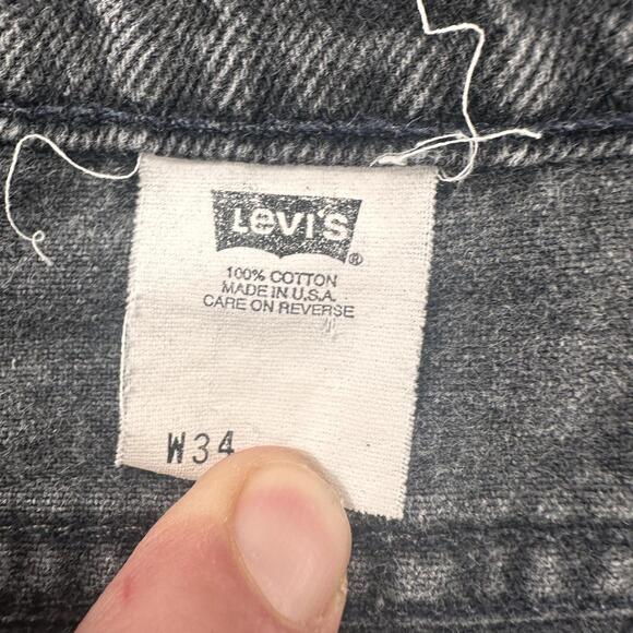 VTG Levis 505 Jean Shorts Mens 32 Black Orange Tab Made in USA EUC - Picture 6 of 6